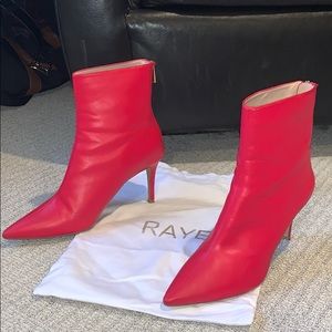 *worn once* RAYE Red Leather Booties - Size 9.5